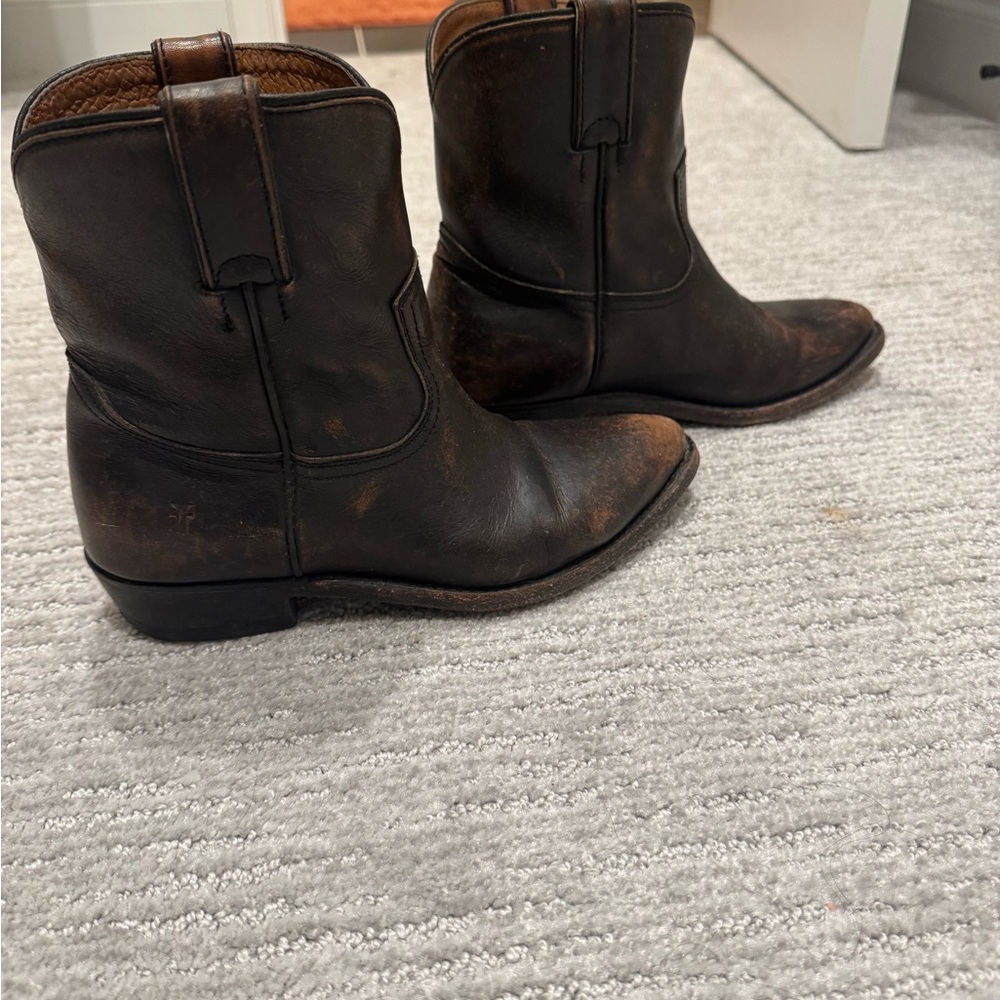 Frye Women's Dark Brown Leather Ankle Boots